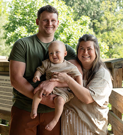 Maggie, Brad and their son Archie